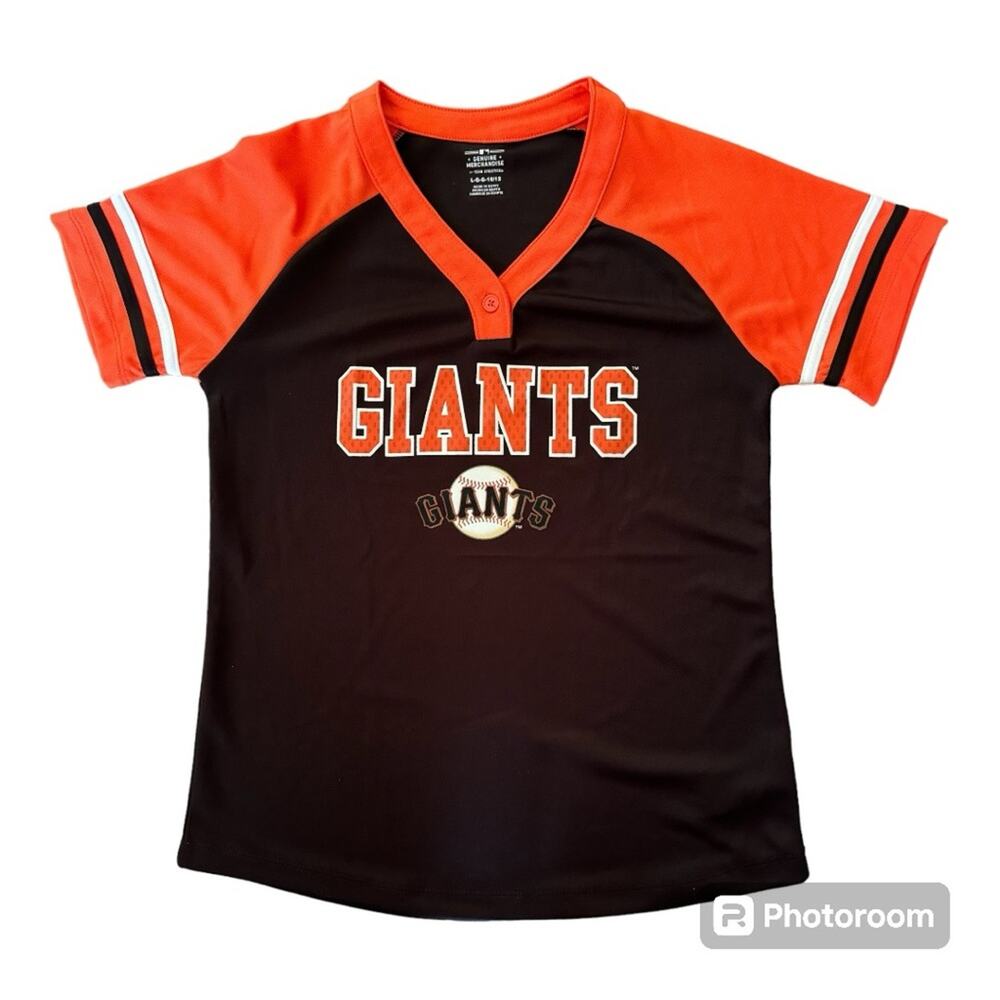 MLB San Francisco Giants Girls' Henley Team Jersey Size 10/12